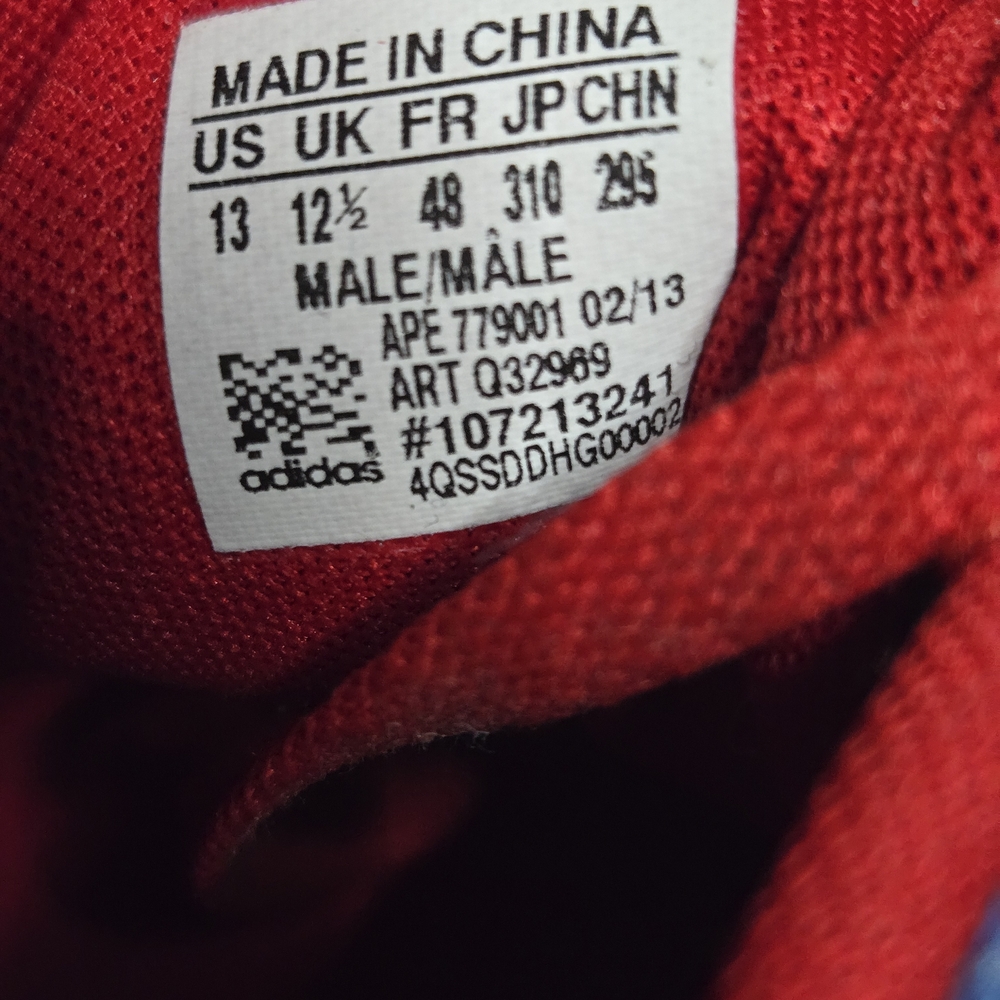*Size 13* Adidas Men’s Athletic Sneakers in Blue with Red Accents - Picture 8 of 9